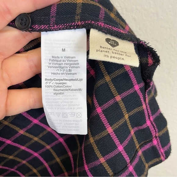 Madewell Grunge Plaid Flannel Long Sleeves Button Up Shirt Size M Cabincore - Picture 8 of 10